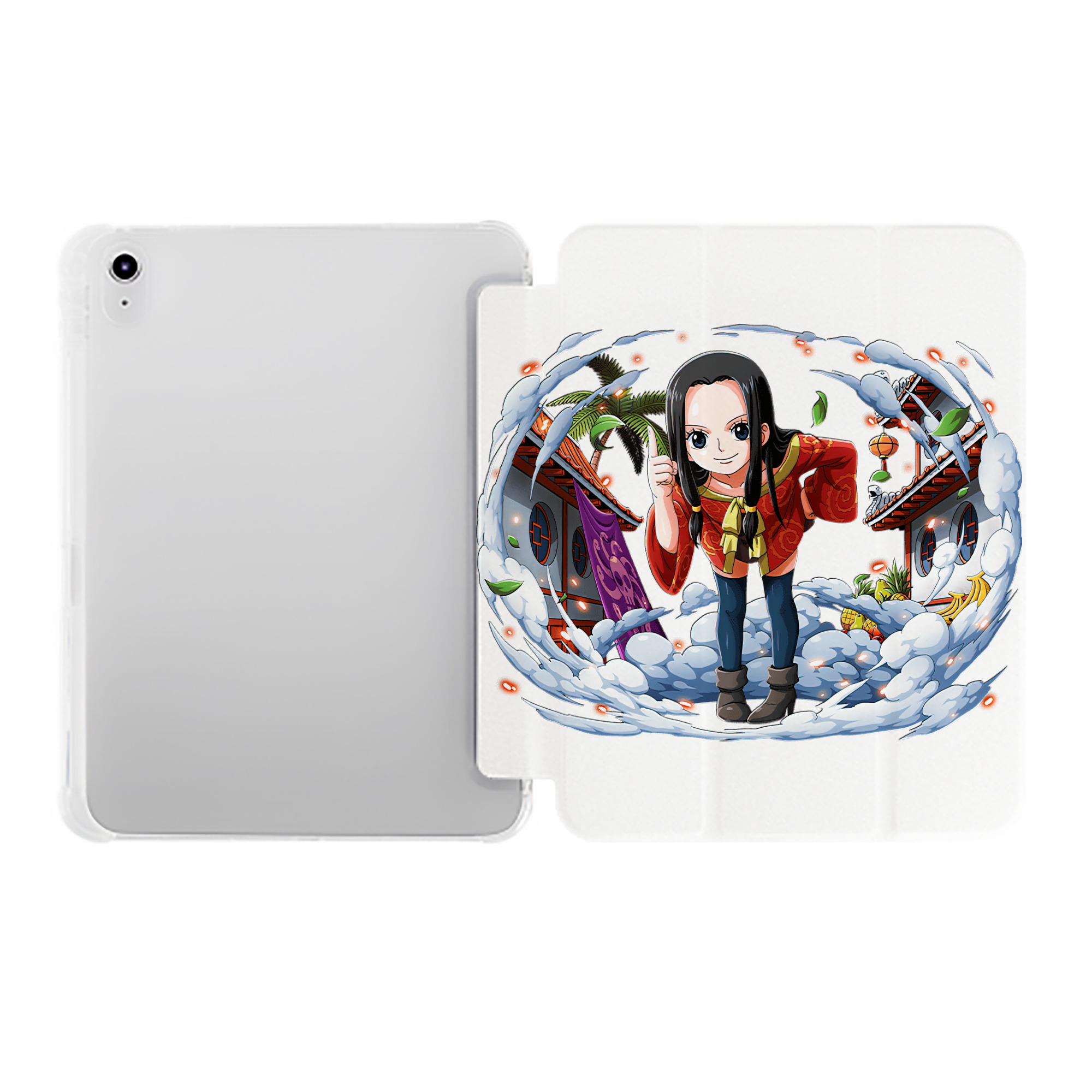 （画像用） ワンピース ボア・ハンコック ONE PIECE Boa·Hancock IPad ケース ペン収納付き 三つ折りスタンド PUレザー×シリコン 対応機種9.5/10.5/10.9インチ